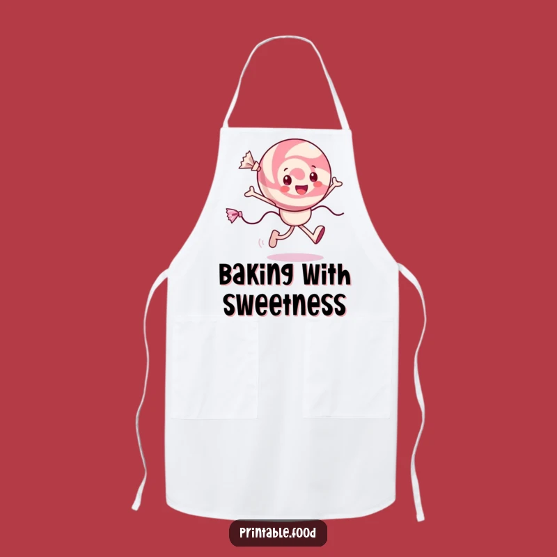 Funny Candy Apron: Cheerful Skipping Character, Practical Funny Gift for Bakers