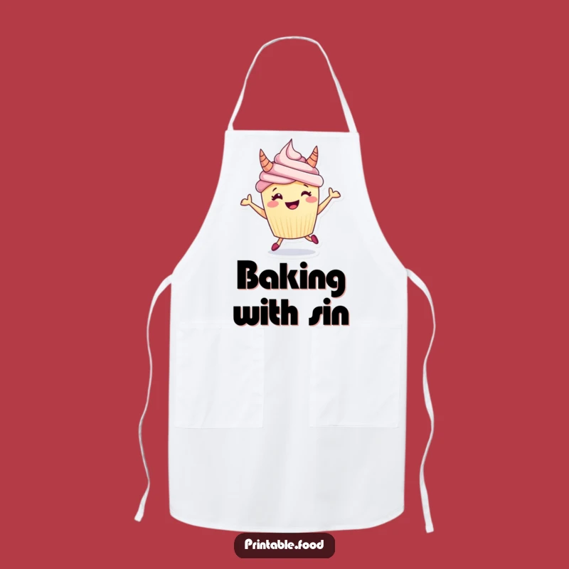 Funny Cupcake Horns Apron: Cook with Character and Hilarious Style, Ideal Funny Gift!