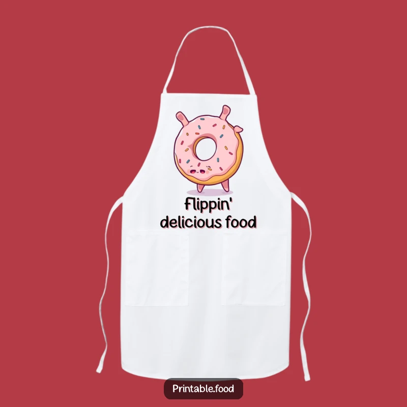 Funny Donut Somersault Apron: Bake with a Cheerful Character