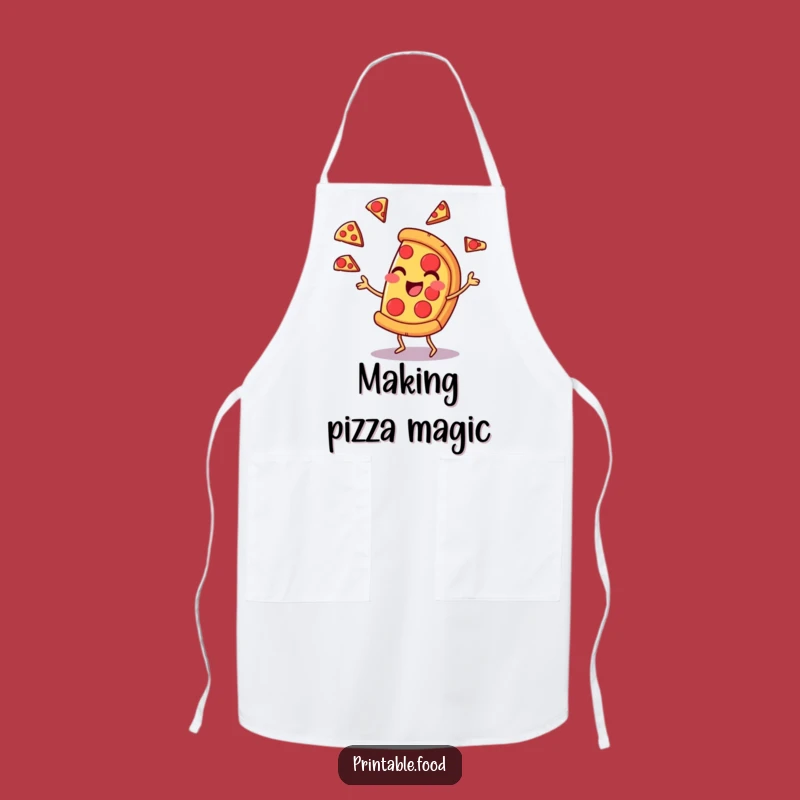 Funny Pizza Juggling Apron: Cook with Cheesy Flair