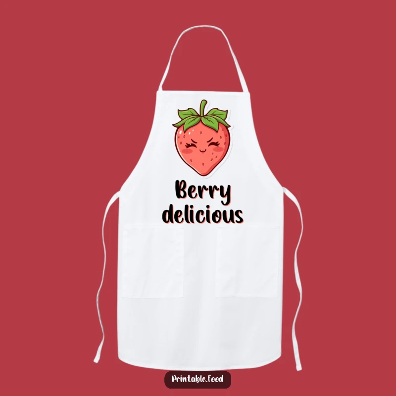 Funny Strawberry Wink Apron: Sweet Success in the Kitchen - Hilarious Chef's Wear