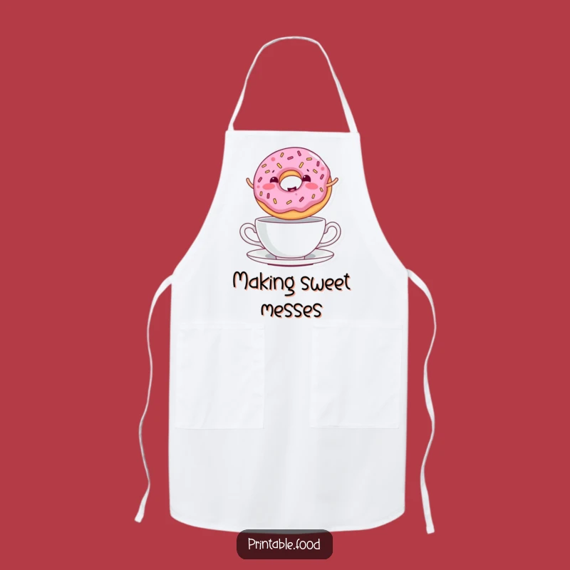 Funny Donut Teacup Apron: Bake with Giggles and Sweet Style