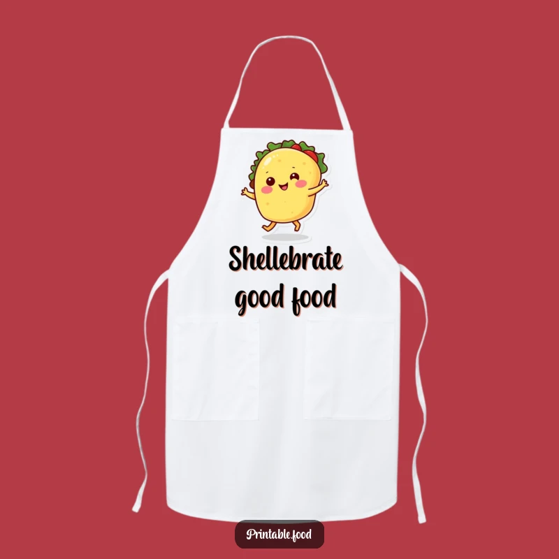 Funny Smiling Taco Apron: Dancing Food Kitchenwear, Humorous Chef Gift