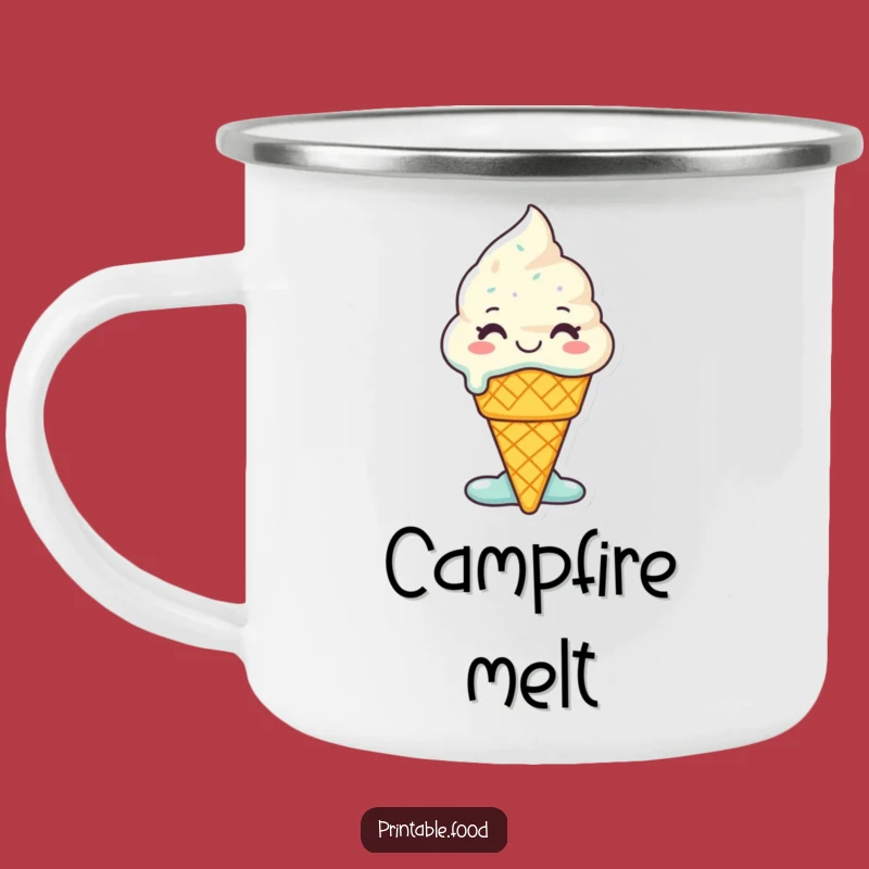 Funny Melting Ice Cream Camping Mug: Sweet Adventures - Hilarious Outdoor Cup