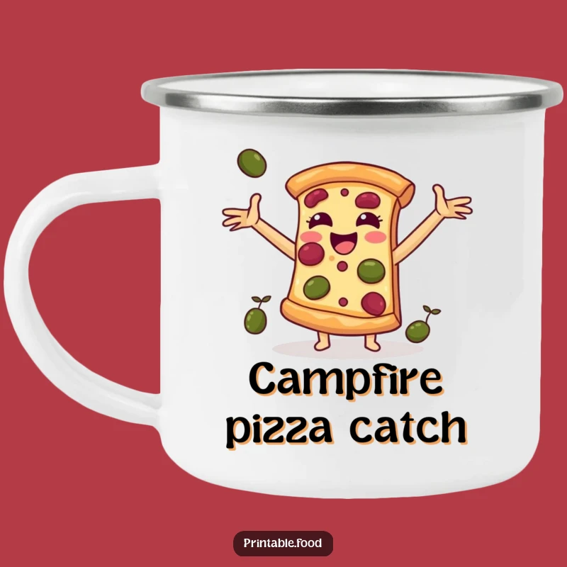 Funny Pizza Slice Camping Mug: Delicious Sips on the Go!