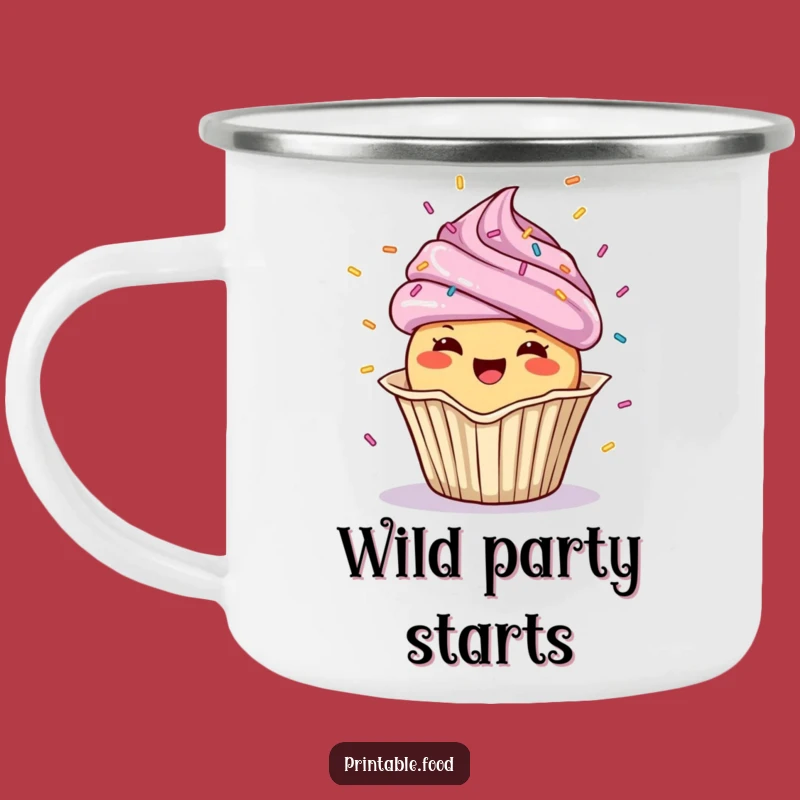 Funny Cupcake Camp Mug: Cheerful Confetti Shower, Perfect Outdoor Party Gift