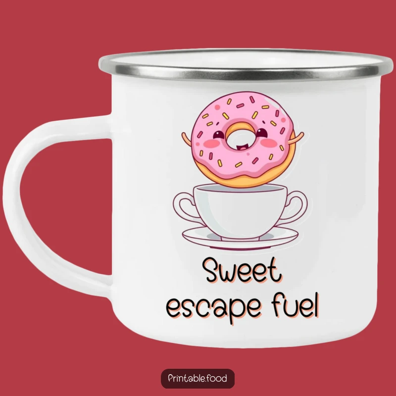 Funny Donut Teacup Camping Mug: Sweet Adventures On-the-Go