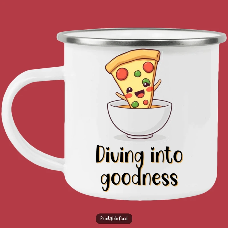 Funny Pizza Slice Camping Mug: Sip with Delicious Fun - Perfect Gift
