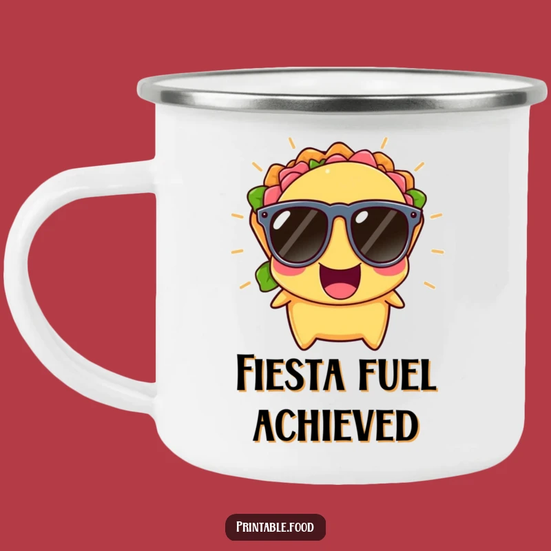 Funny Taco Sunglasses Camping Mug: Fiesta Fun Under the Stars