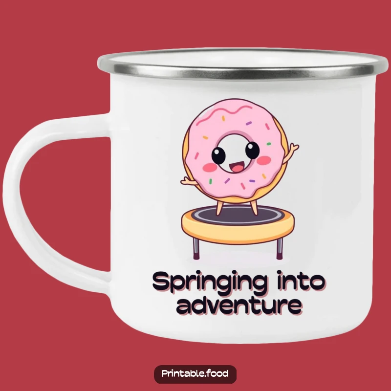 Funny Donut Trampoline Camping Mug: Sip with Hilarious Joy - Perfect Gift