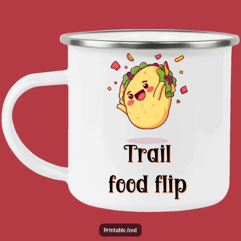 Funny Delighted Taco Somersault Camping Mug - Outdoor Fiesta Adventure