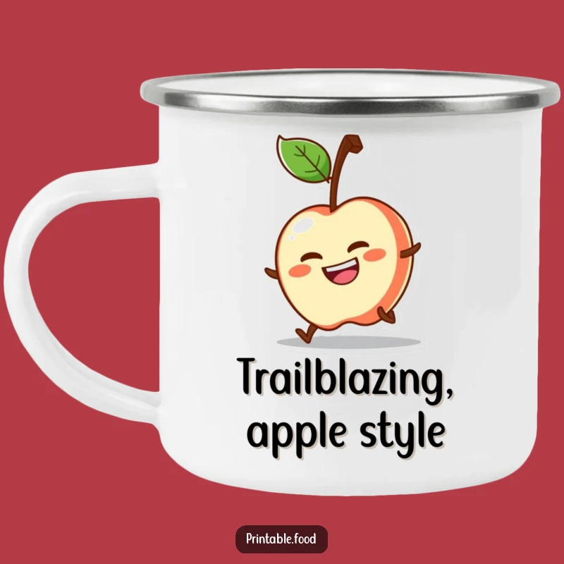 Funny Determined Apple Camping Mug: Outdoor Fruit Cup, Humorous Gift