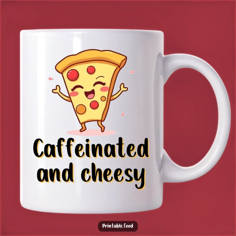 Funny Winking Pizza Dance Mug - A Hilarious Treat for Pizza Lovers