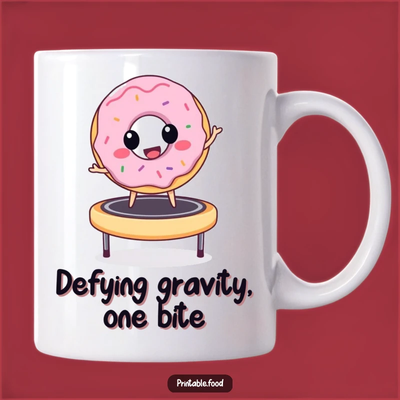 Funny Donut Trampoline Mug: A Joyful Bounce for a Hilarious Gift