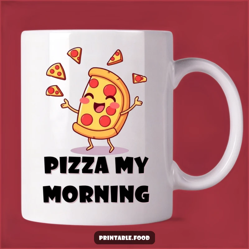 Funny Pizza Juggling Mug: Hilarious Gift for Foodies