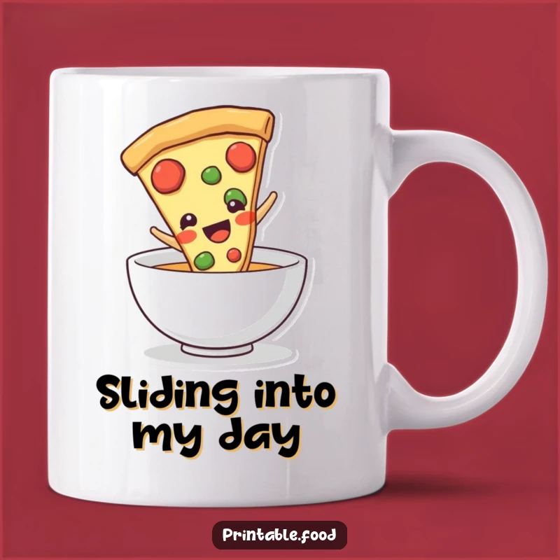 Funny Pizza Slice Mug: Deliciously Fun Slide for a Perfect Gift