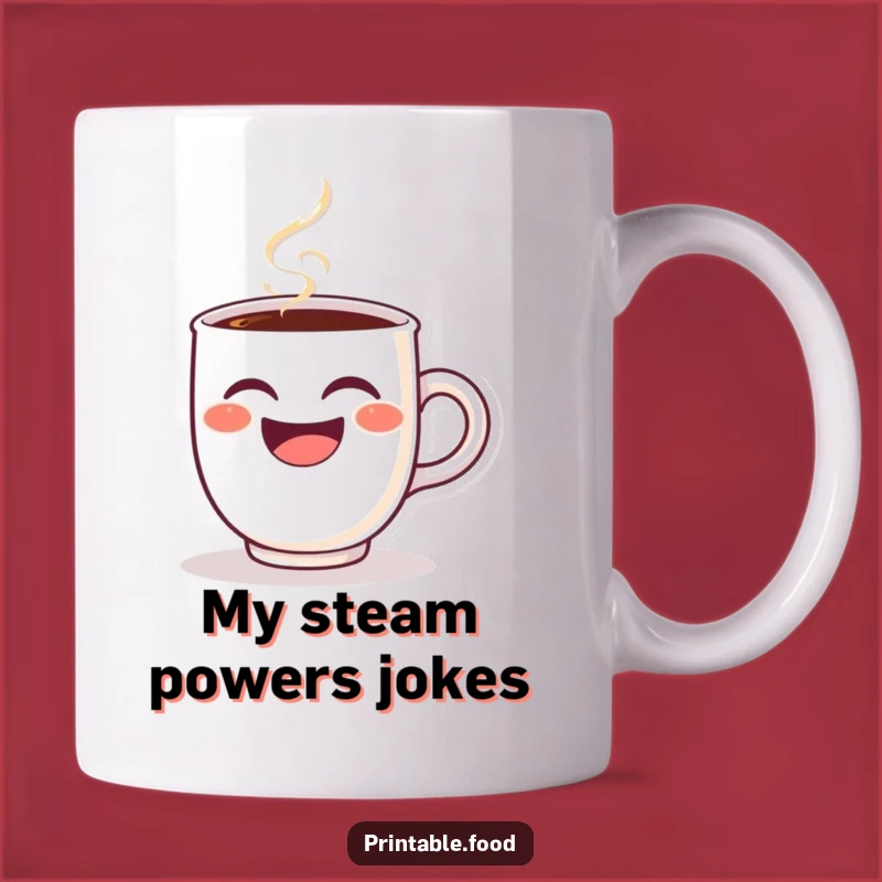 Funny Winking Coffee Cup Mug - Steaming Laughing Character Perfect Gift