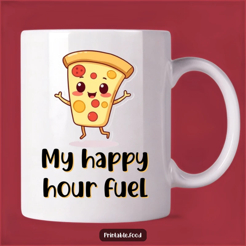 Funny Pizza Slice Mug: Playful Character Jigs with Joy, Perfect Humorous Gift