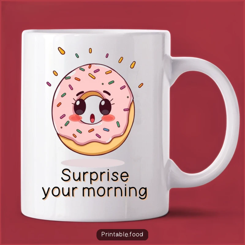 Funny Donut Surprise Mug: Sprinkles Falling, Perfect Sweet Treat Gift