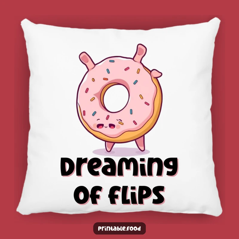 Funny Donut Somersault Pillow: Cozy Fun with Sprinkles