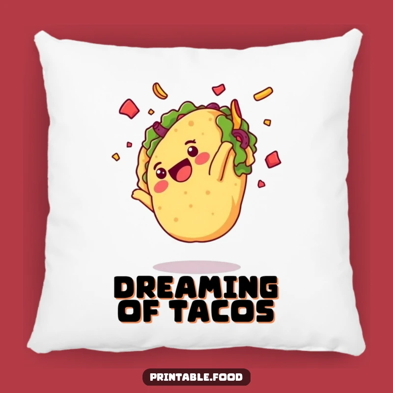 Funny Delighted Taco Somersault Pillow - Cozy Mexican Food Decor