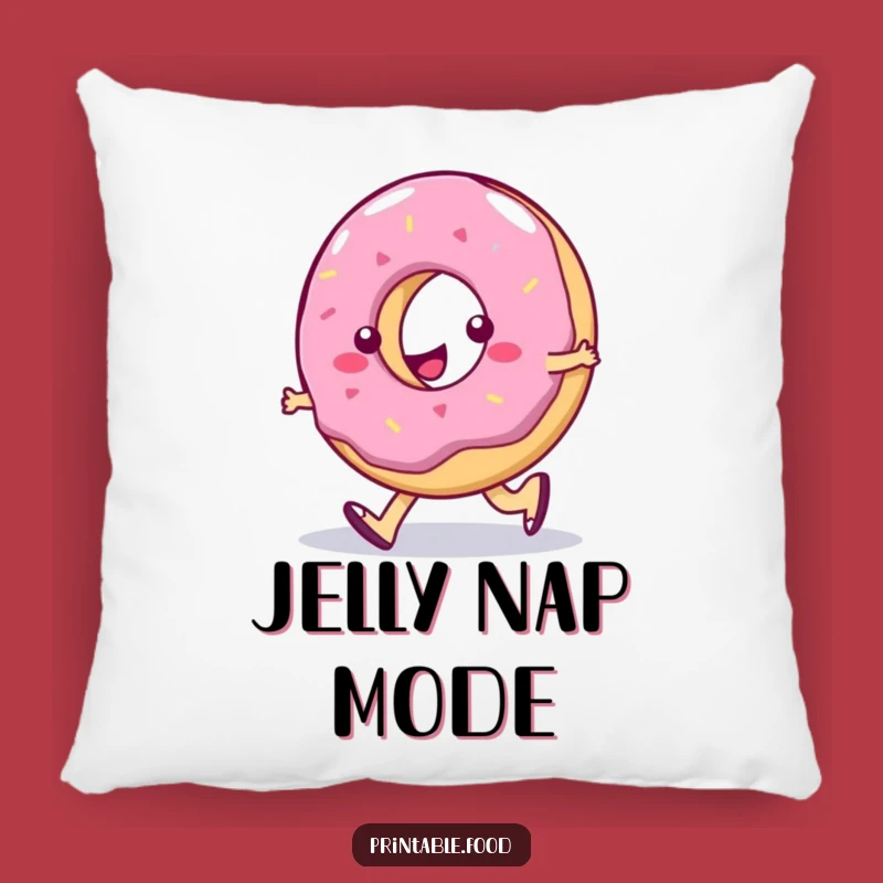 Funny Accent Pillow: Jelly Donut's Wobble Walk, Comfy Funny Gift for Sweet Spaces