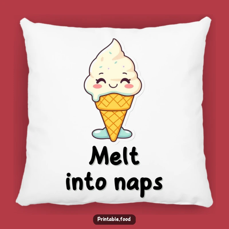Funny Melting Ice Cream Pillow: Cozy Sweetness - Soft and Hilarious Decor