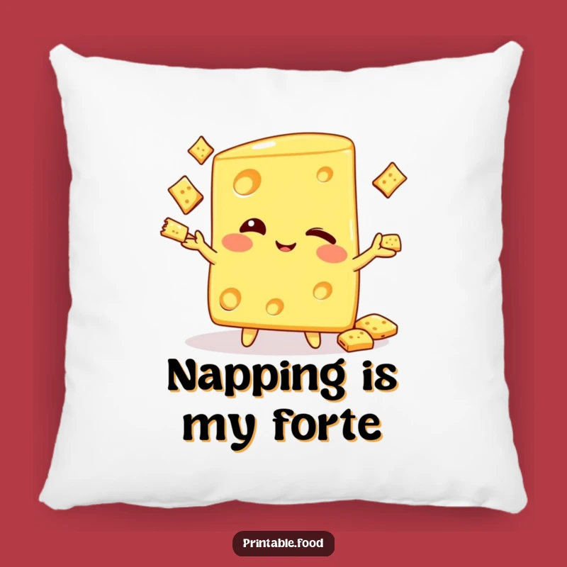Funny Winking Cheese Wedge Pillow - Cozy Juggling Humor Cushion, Great Gift
