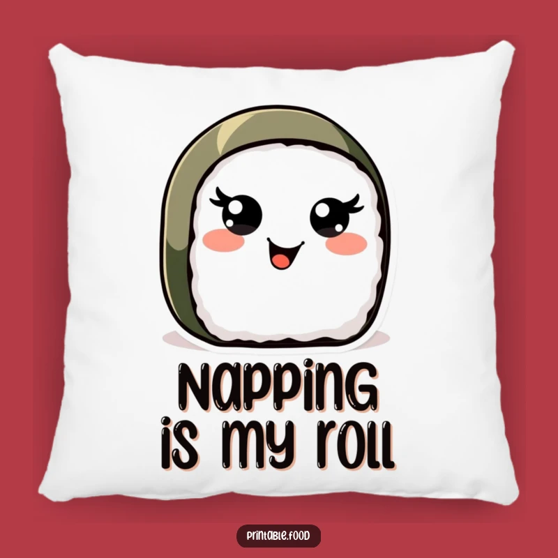 Funny Sushi Roll Pillow: Cozy Comfort with a Joyful Wiggling Character