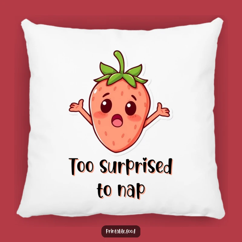 Funny Surprised Strawberry Pillow - Cozy & Hilarious Comfort