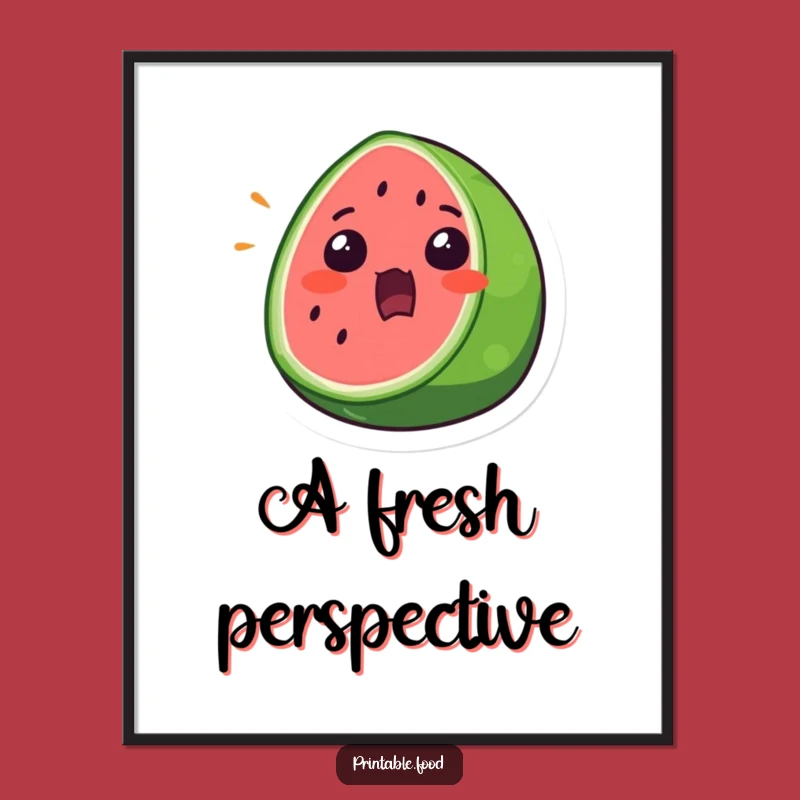 Funny Watermelon Surprise Digital Print: Bring Refreshing Amazement Home