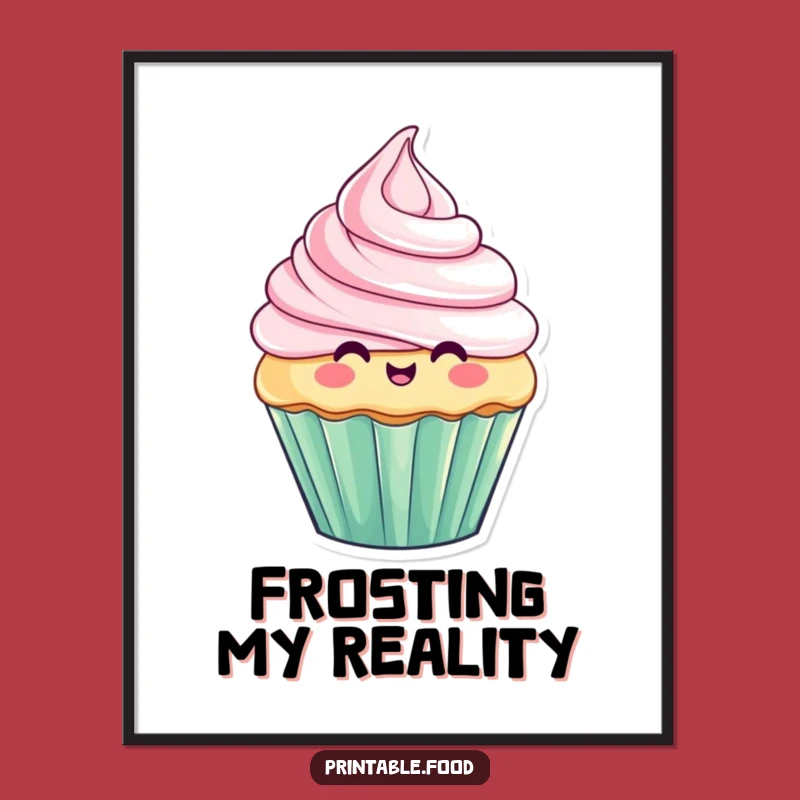 Funny Cupcake Frosting Digital Art - Playful Baking Humor Wall Decor, Hilarious Gift