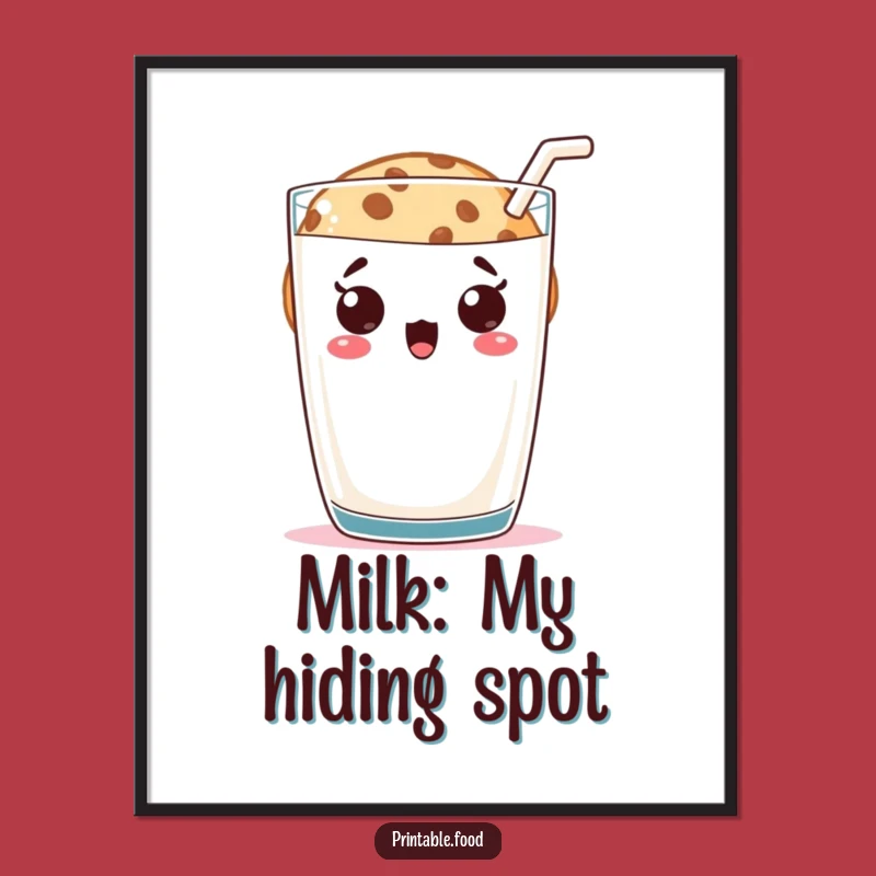 Funny Cookie Milk Surprise Digital Art: Instant Hilarious Decor - Gift