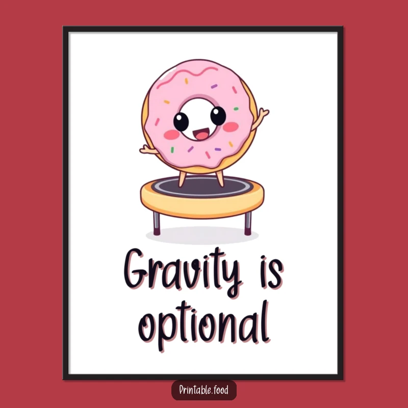 Funny Donut Trampoline Digital Art: Decorate with Hilarious Joy - Instant Gift