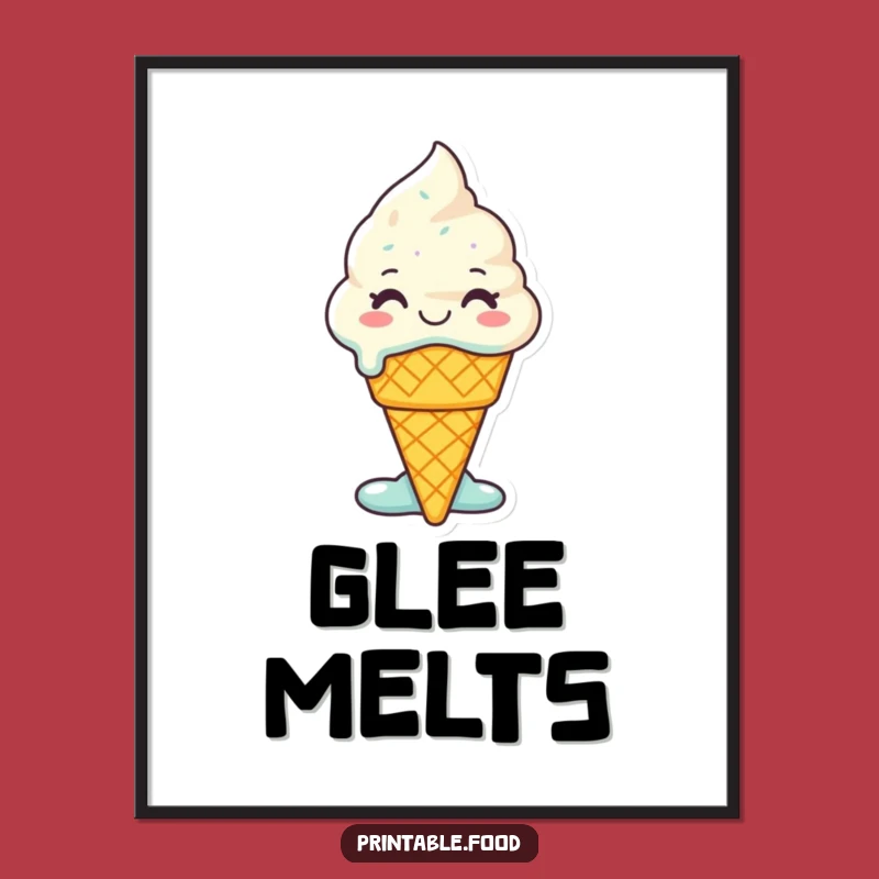 Funny Melting Ice Cream Digital Art: Instant Glee - Hilarious Decor