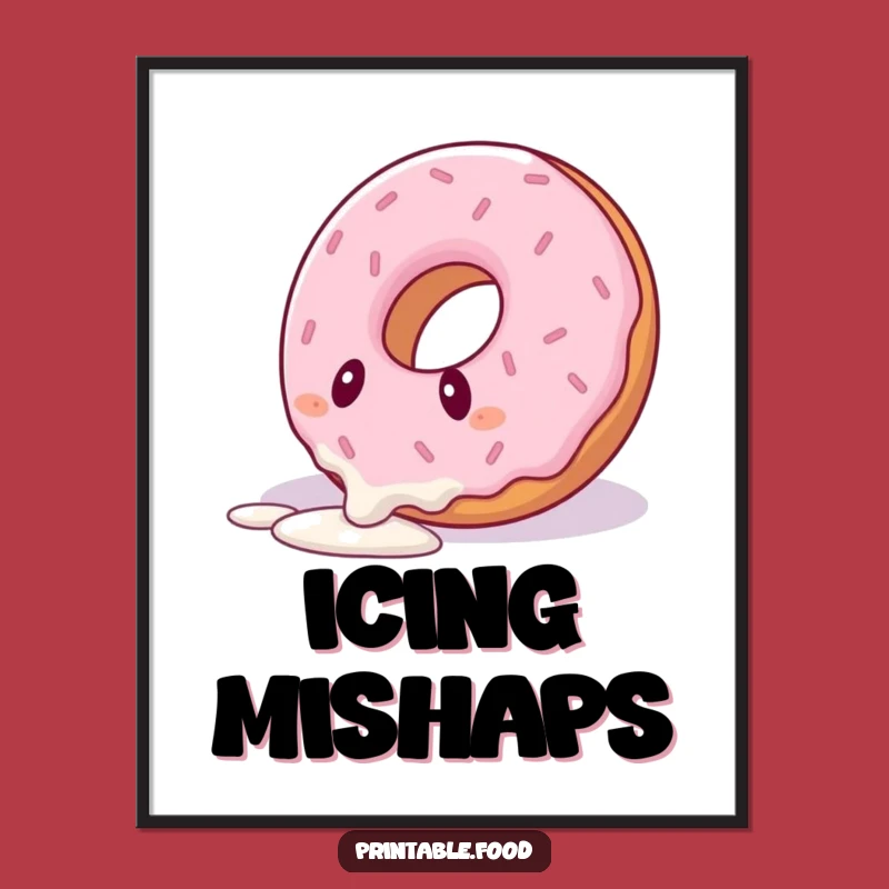 Funny Tripping Donut Digital Print: Instant Wall Art & Smiles!