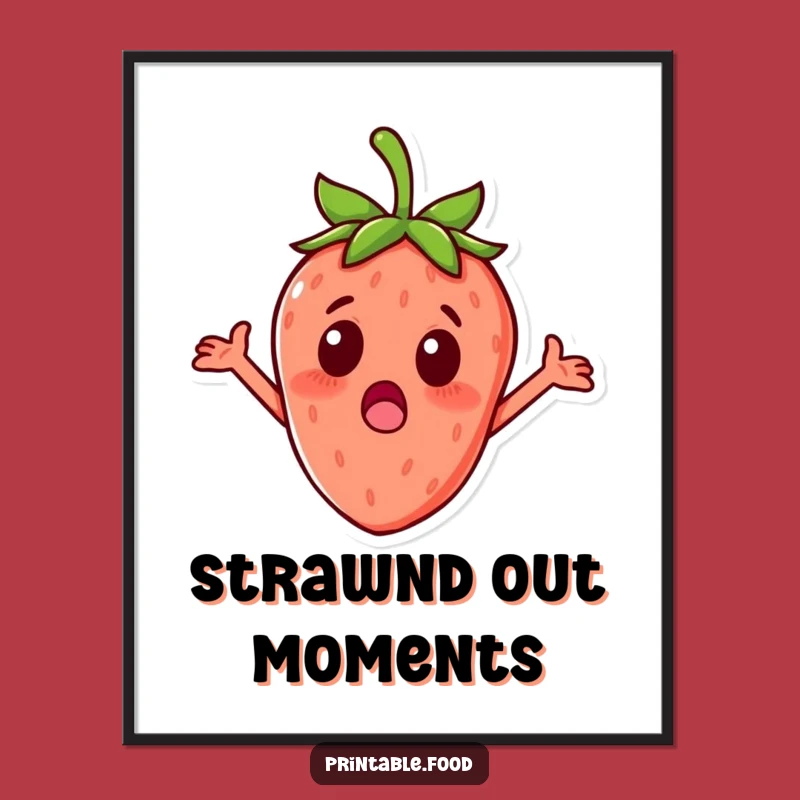 Funny Strawberry Digital Art - Instant Hilarious Fruit Decor