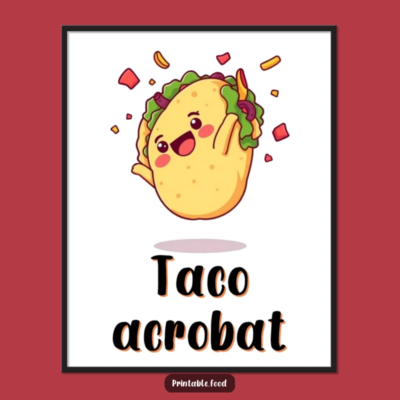 Funny Delighted Taco Somersault Digital Art - Instant Fiesta Download