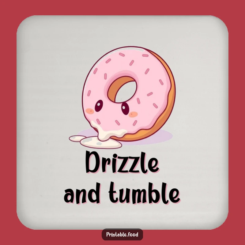 Funny Tripping Donut Coaster: Protect Surfaces with Sweet Humor!