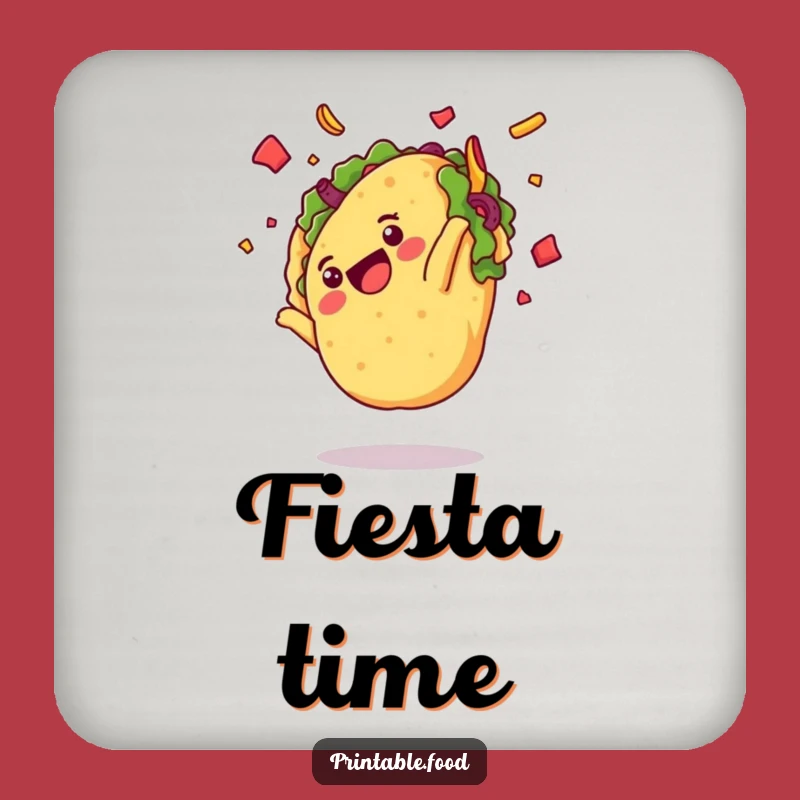 Funny Delighted Taco Somersault Coaster - Protect Surfaces with Fiesta