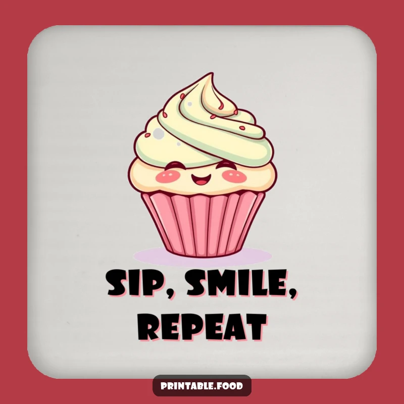 Funny Giggling Cupcake Coaster: Protect Surfaces With Sweet Fun