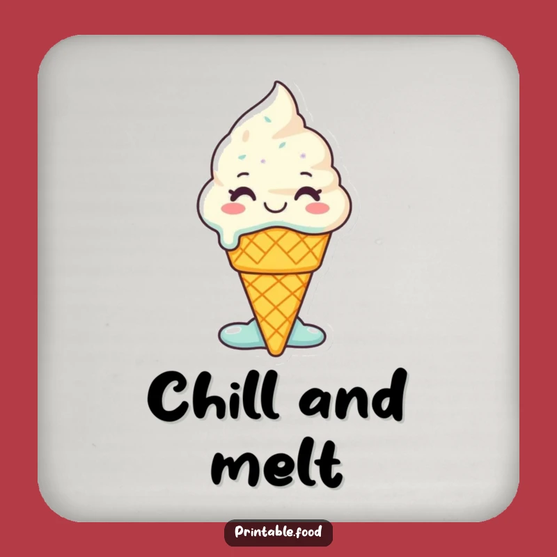 Funny Melting Ice Cream Coaster: Protect Surfaces with Sweetness - Hilarious Drink Accessory