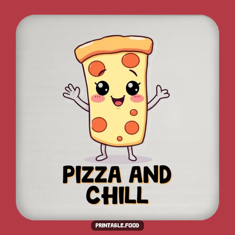 Funny Pizza Coaster: Giggling Dancer, Perfect Kitchen Decor Gift