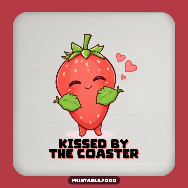 Funny Strawberry Kiss Coasters: Protect Surfaces with Sweet Charm