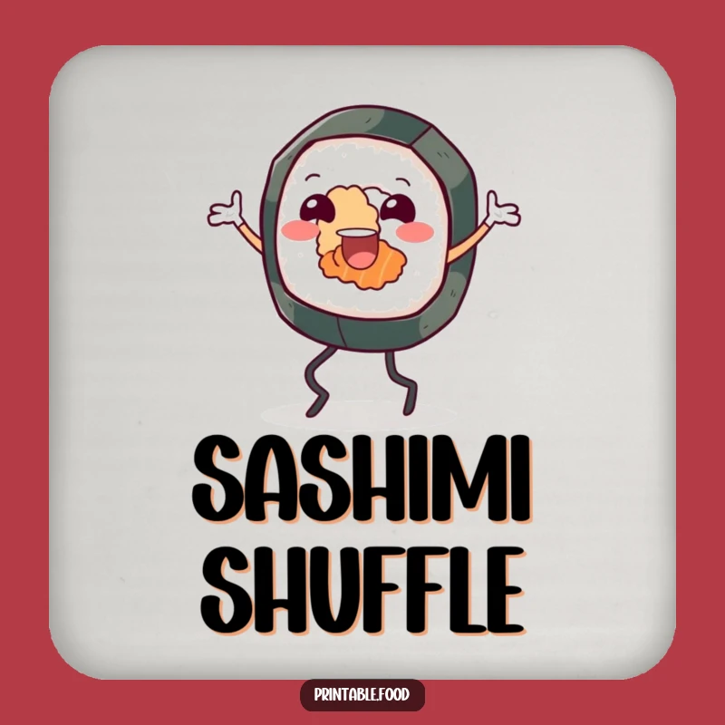 Funny Sushi Roll Jig Coasters: Protect Surfaces with Dancing Delight, Pack of Funny Gifts!