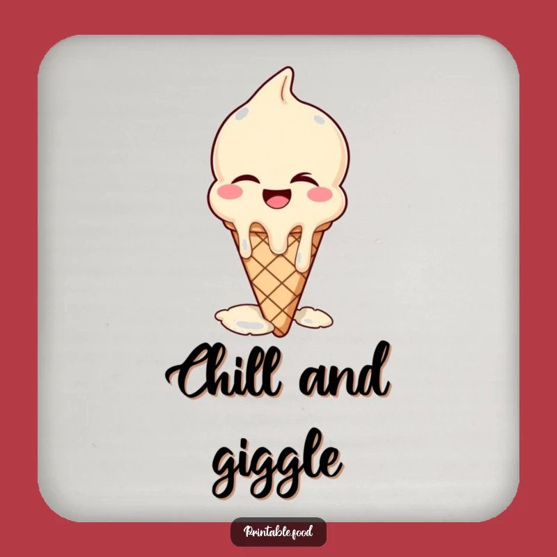 Funny Winking Ice Cream Coaster: Protect Surfaces with Sweet Fun!