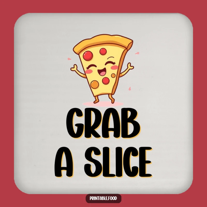 Funny Winking Pizza Dance Coaster - Protect Surfaces with Hilarious Pizza Power