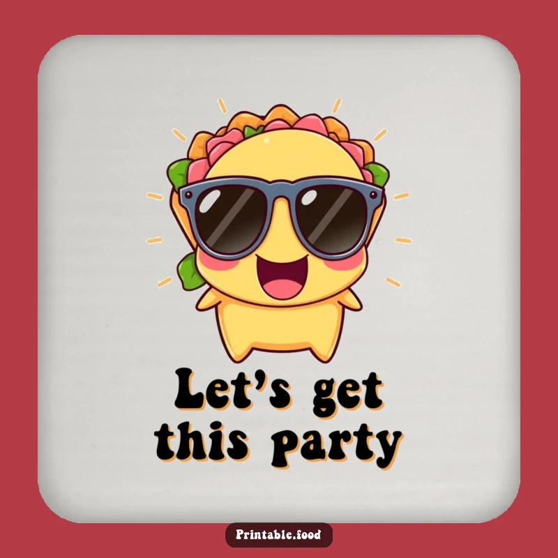 Funny Taco Sunglasses Coasters: Protect Your Table with Fiesta Flair