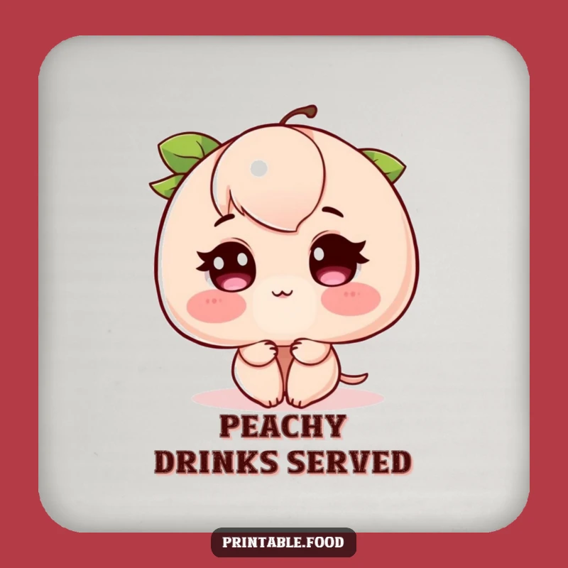 Funny Blushing Peach Coasters: Protect Surfaces with Sweet Style