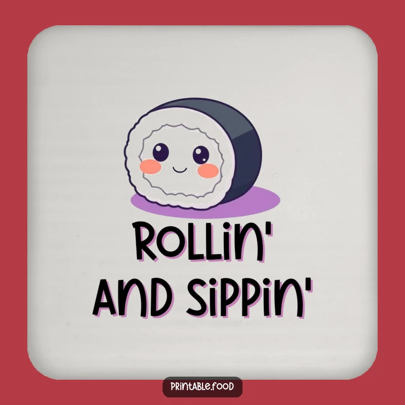 Funny Sushi Roll Coasters: Protect Surfaces with Rolling Good Style